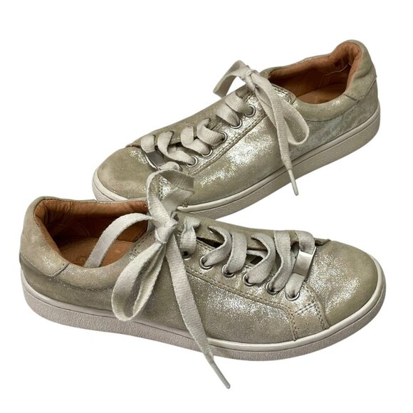 UGG Suede MILO Stardust Silver Lace-up Low-Top Sneaker Women's Size 7 Streetwear - Picture 13 of 13
